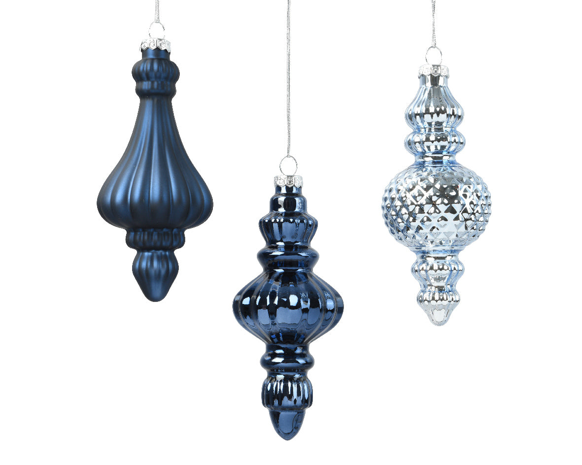 Ornamento azul de cristal de 15cm