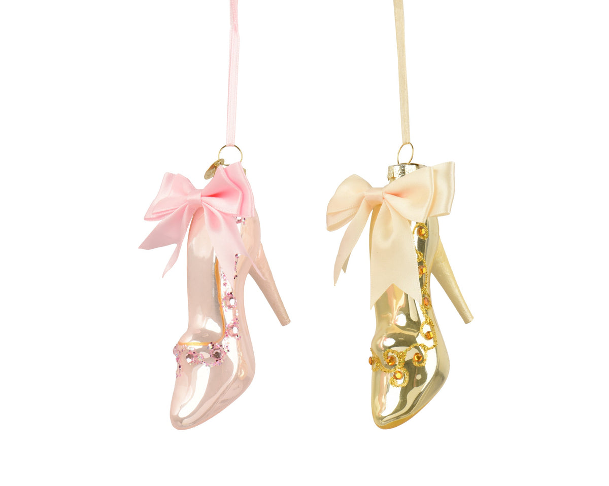 123843-Figura de cristal con forma de zapato de tacón alto 12 cm-navidad-envio-canarias
