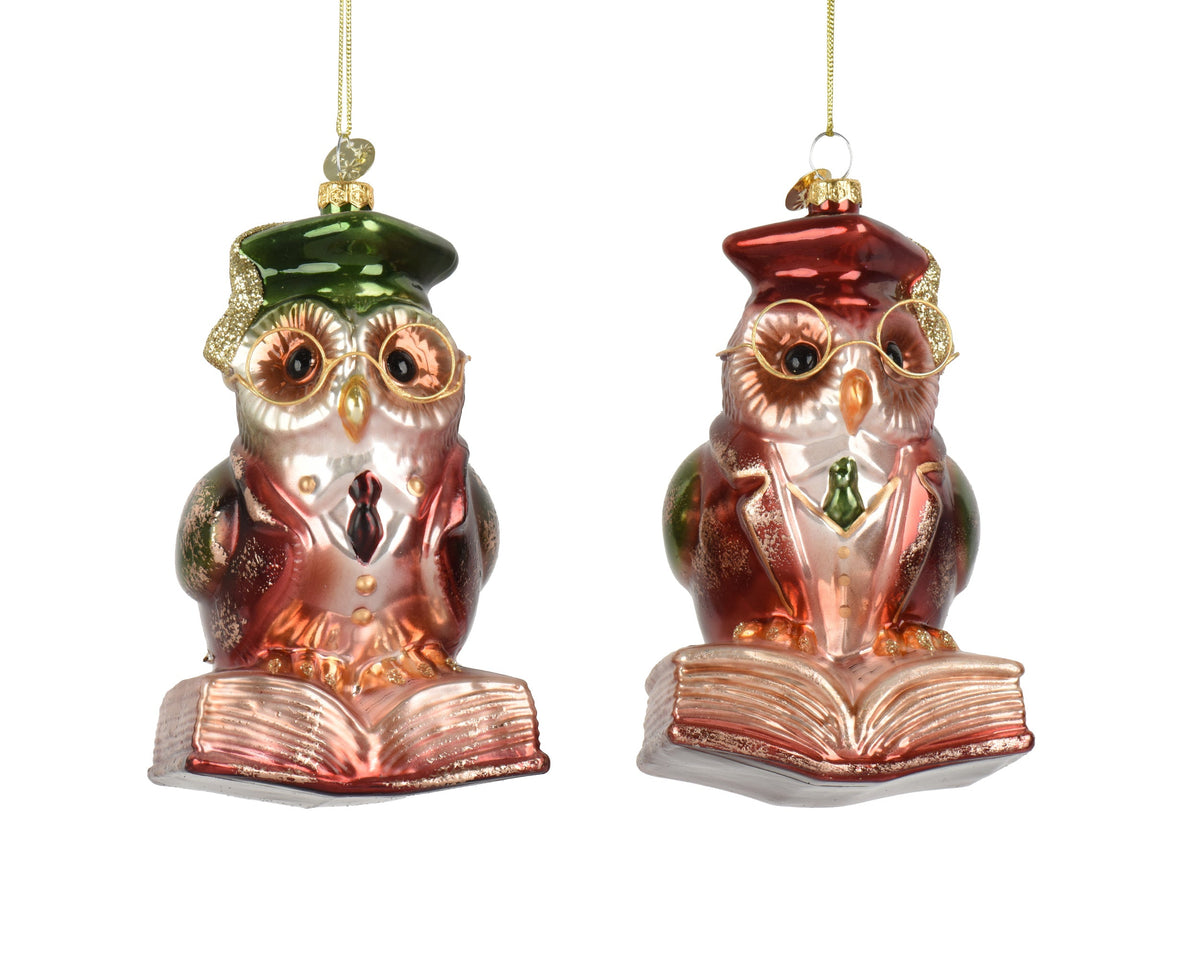 124010-Búho de cristal  13 cm-navidad-envio-canarias