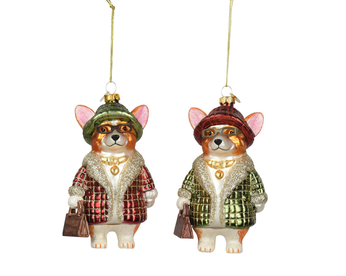124013-Figura de perro de cristal  13 cm-navidad-envio-canarias