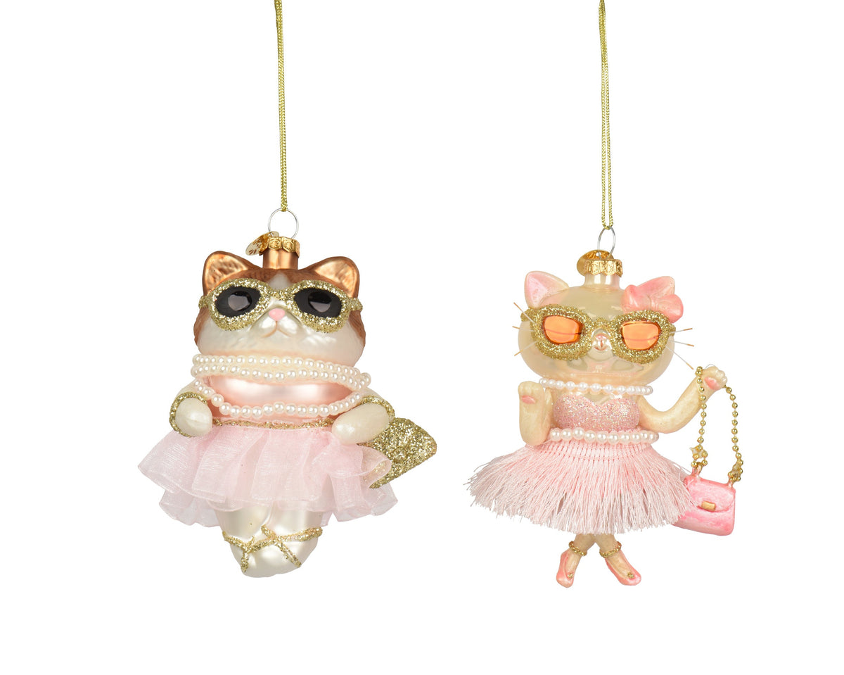 124036-Figura de gato de cristal  10 cm-navidad-envio-canarias