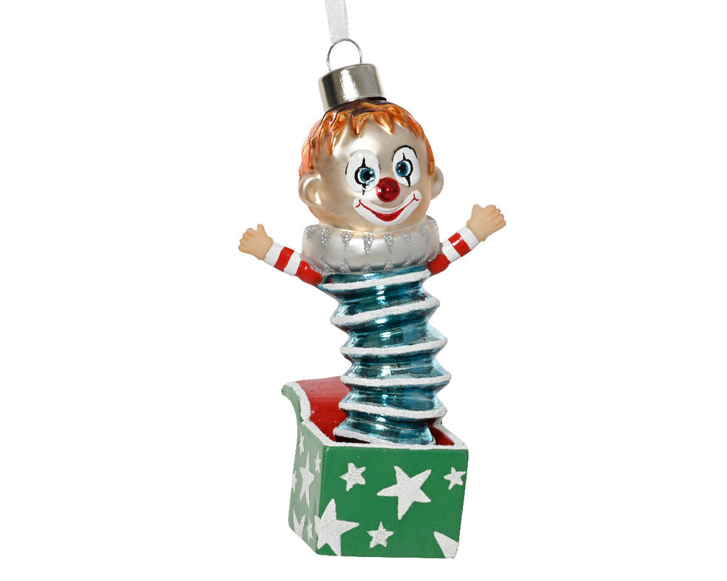 Ornamento de navidad payaso sorpresa de 13cm