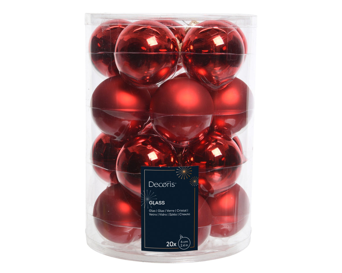 140226-Adornos navideños de cristal  rojo 6 cm-navidad-envio-canarias