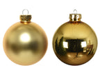 16x Bolas de navidad lisas doradas claras de cristal de 8cm