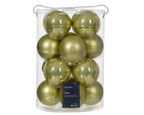 16x Bolas de navidad lisas doradas de plástico de 8cm