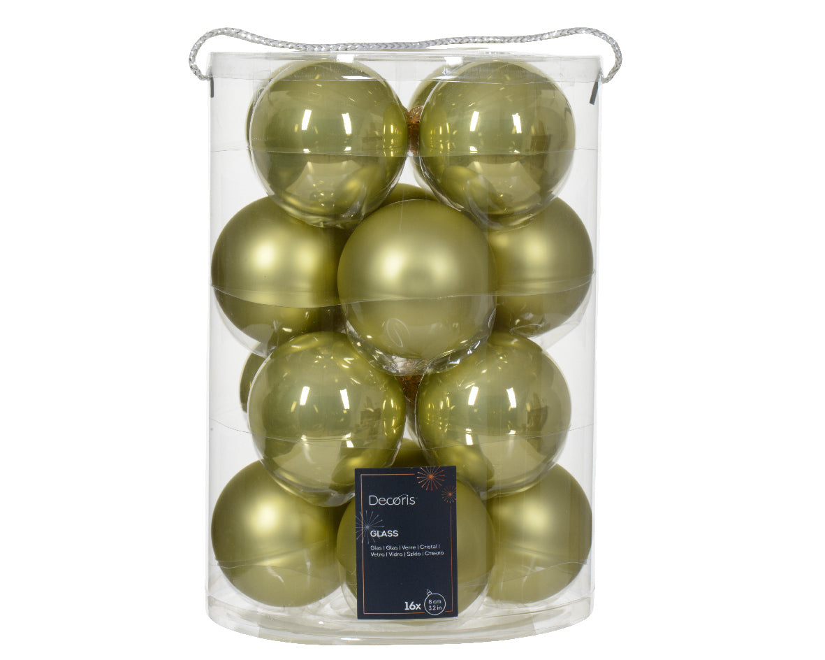 16x Bolas de navidad lisas doradas de plástico de 8cm