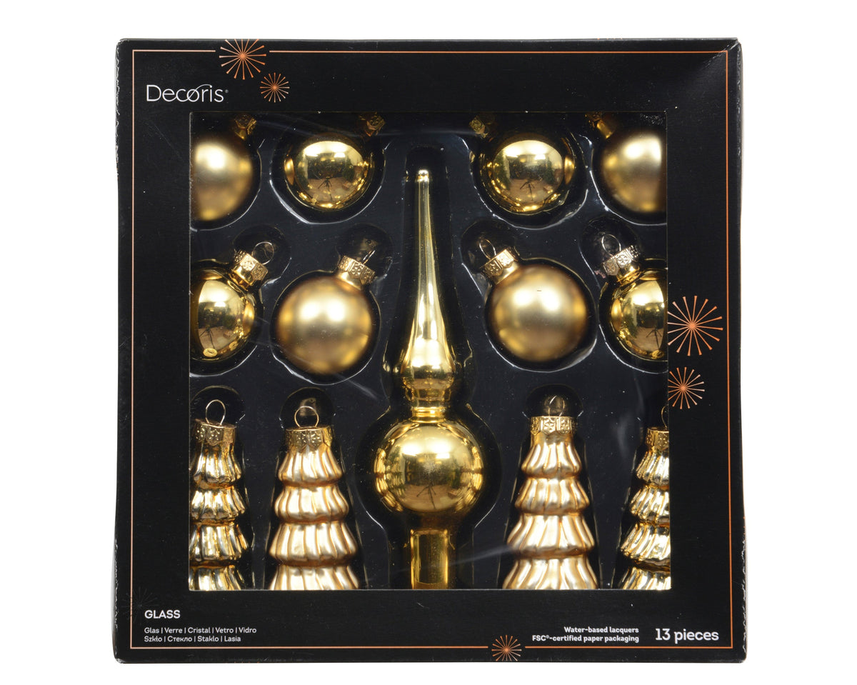 149369-Juego de adornos de cristal dorado claro-navidad-envio-canarias