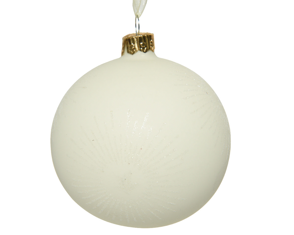 Bola de navidad de cristal con purpurina starburst