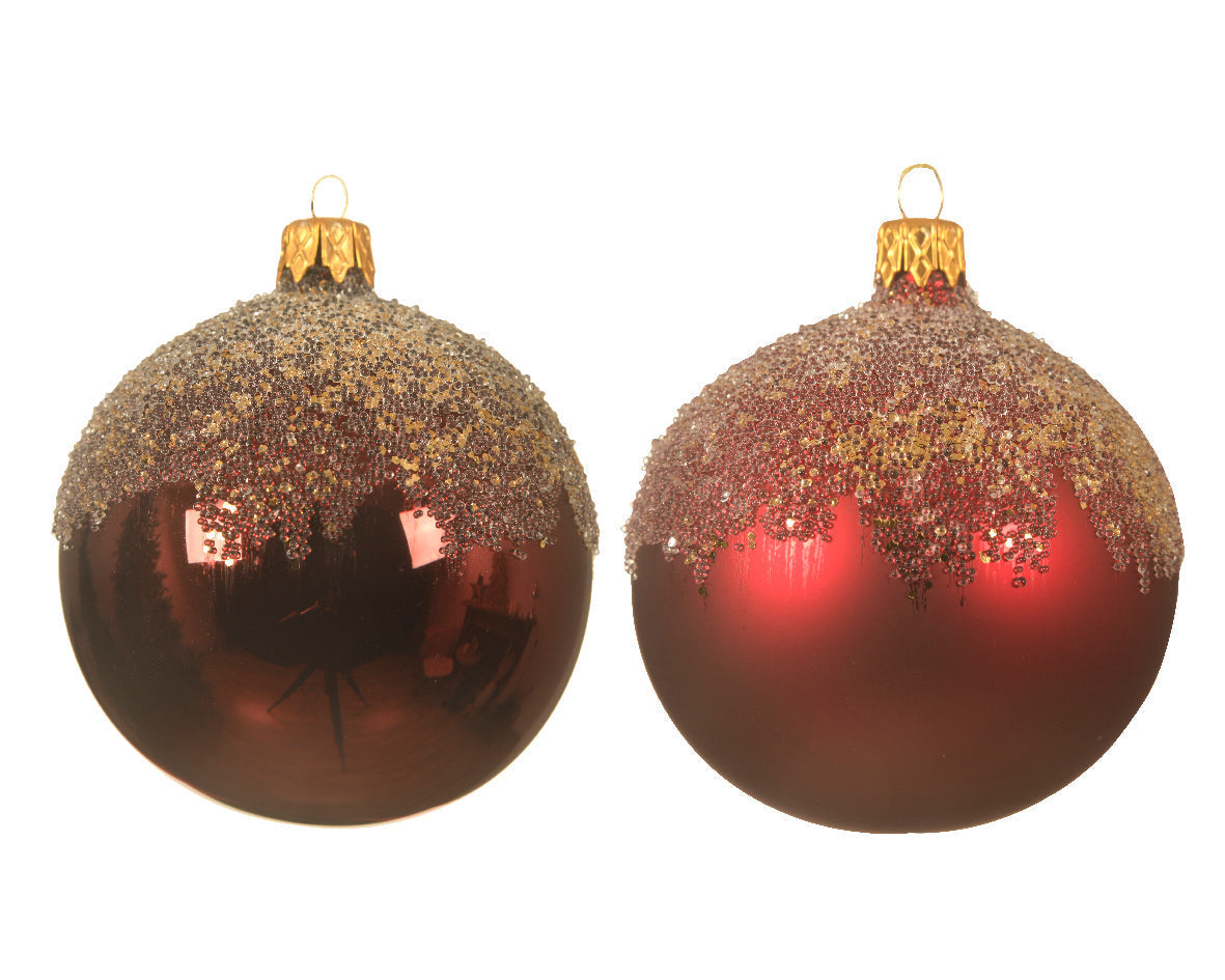 Bola de navidad de cristal con purpurina top
