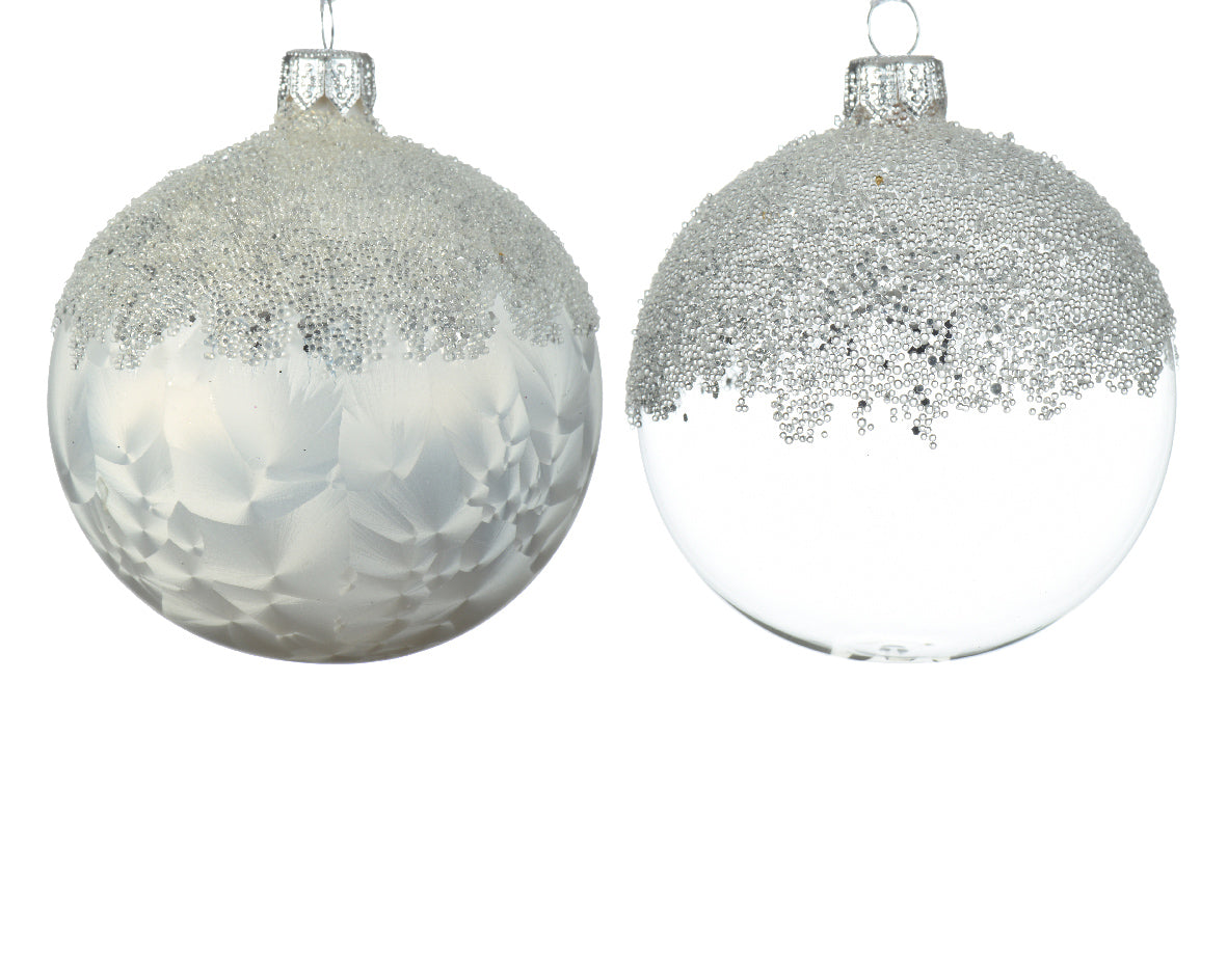 Bola de navidad de cristal con purpurina top