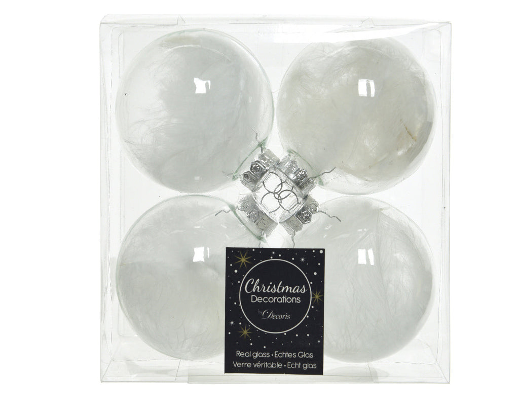Pack de bolas de navidad transparentes de 7cm