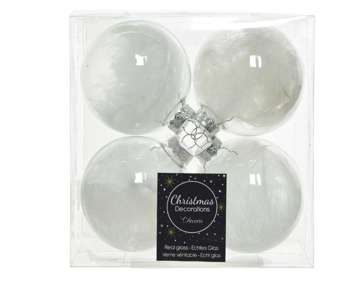 Pack de bolas de navidad transparentes de 7cm