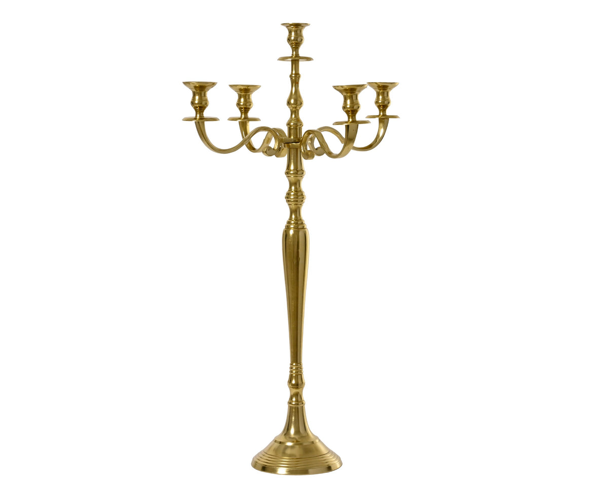 202018-Candelabro de aluminio dorado de 80 cm-navidad-envio-canarias