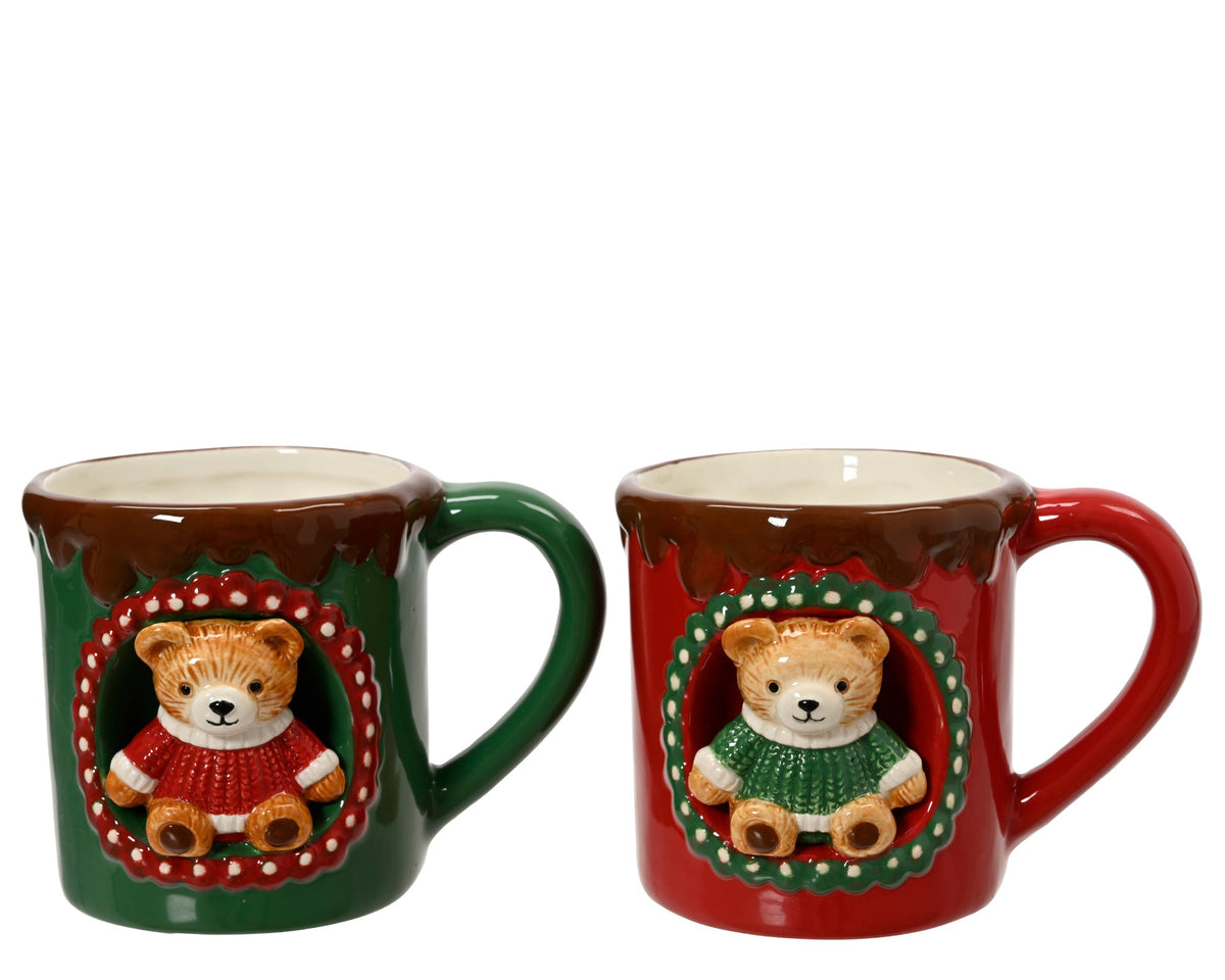 202117-Taza navideña Decoración de oso de dolomita 10 cm-navidad-envio-canarias