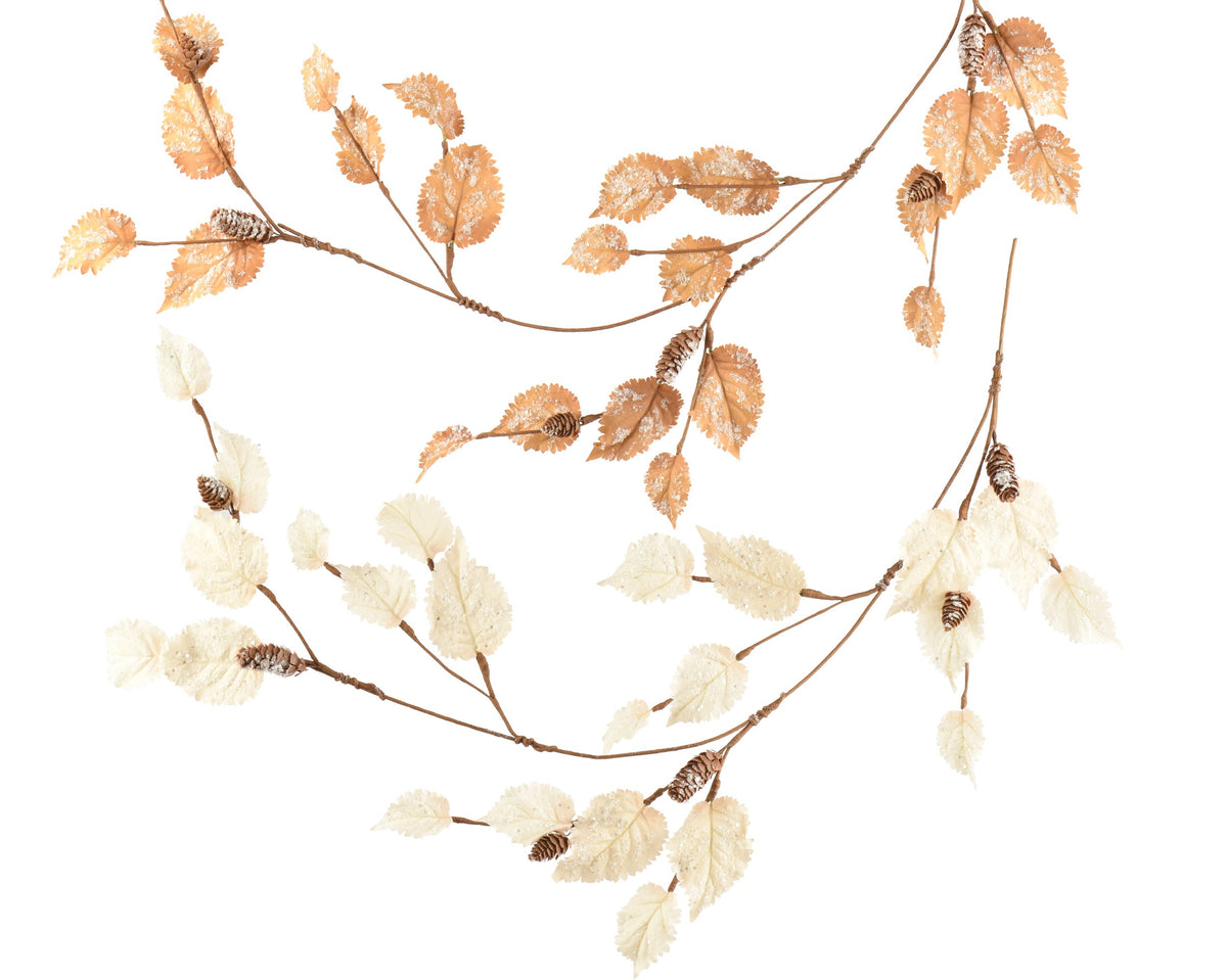 202171-Guirnalda Everlands con hojas y piñas brillantes 120 cm-navidad-envio-canarias