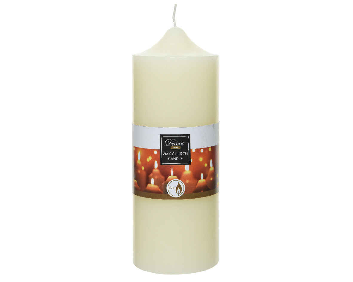Vela blanca de decoración para el hogar - d7,5cmx15cm