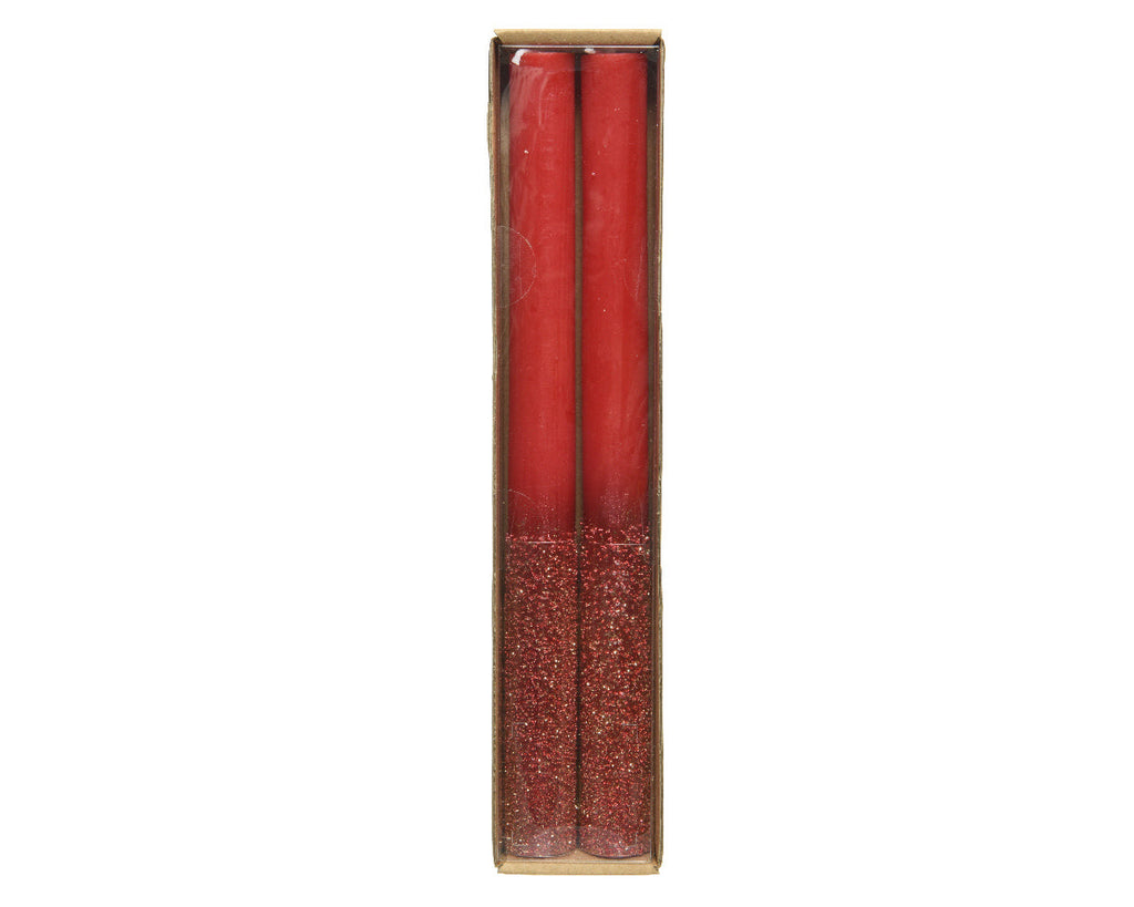 Vela de cera con purpurina color Rojo de Navidad