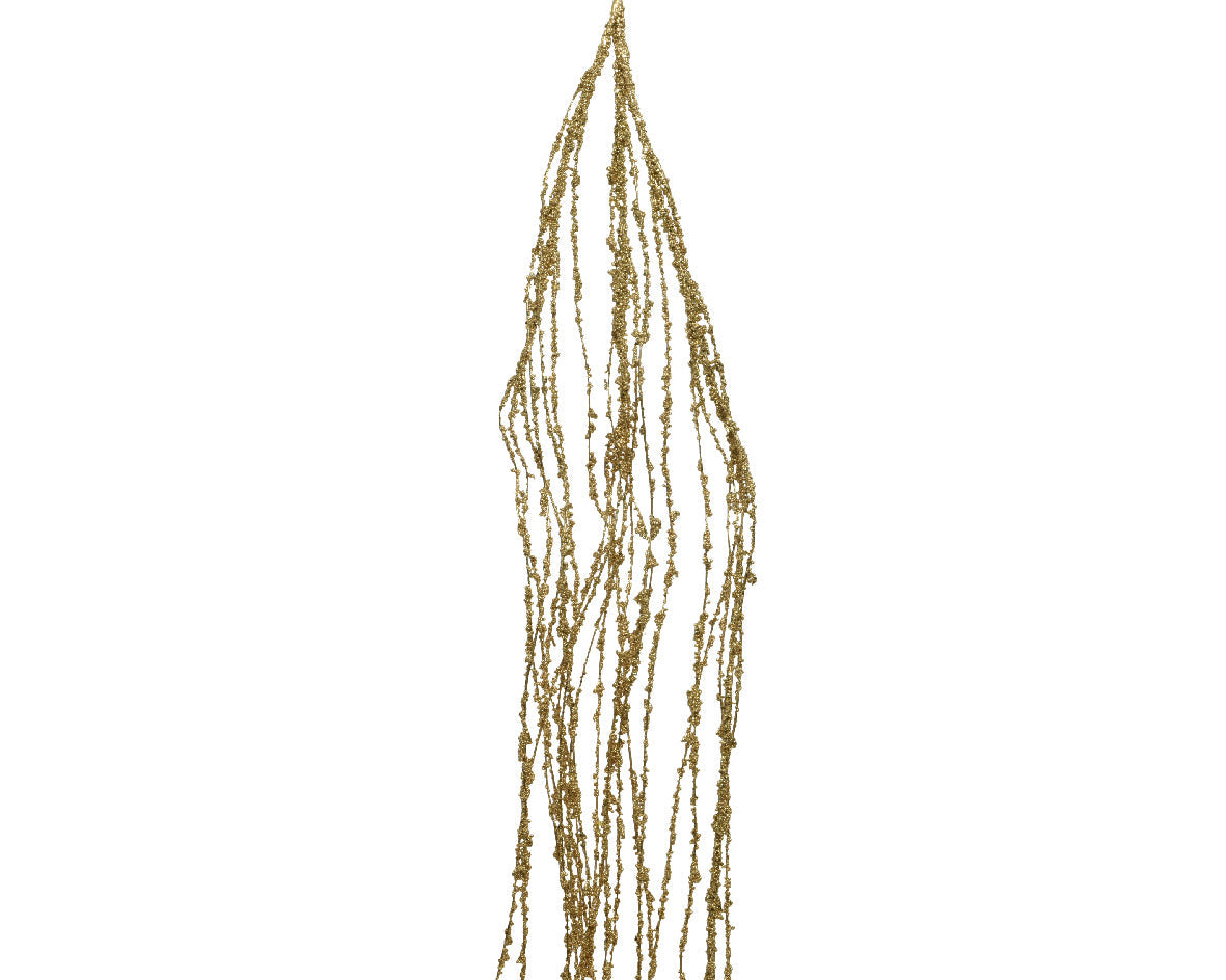 Floral de Navidad dorado de 130cm