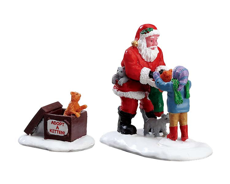 Papá Noel Y Gatitos, Set De 2