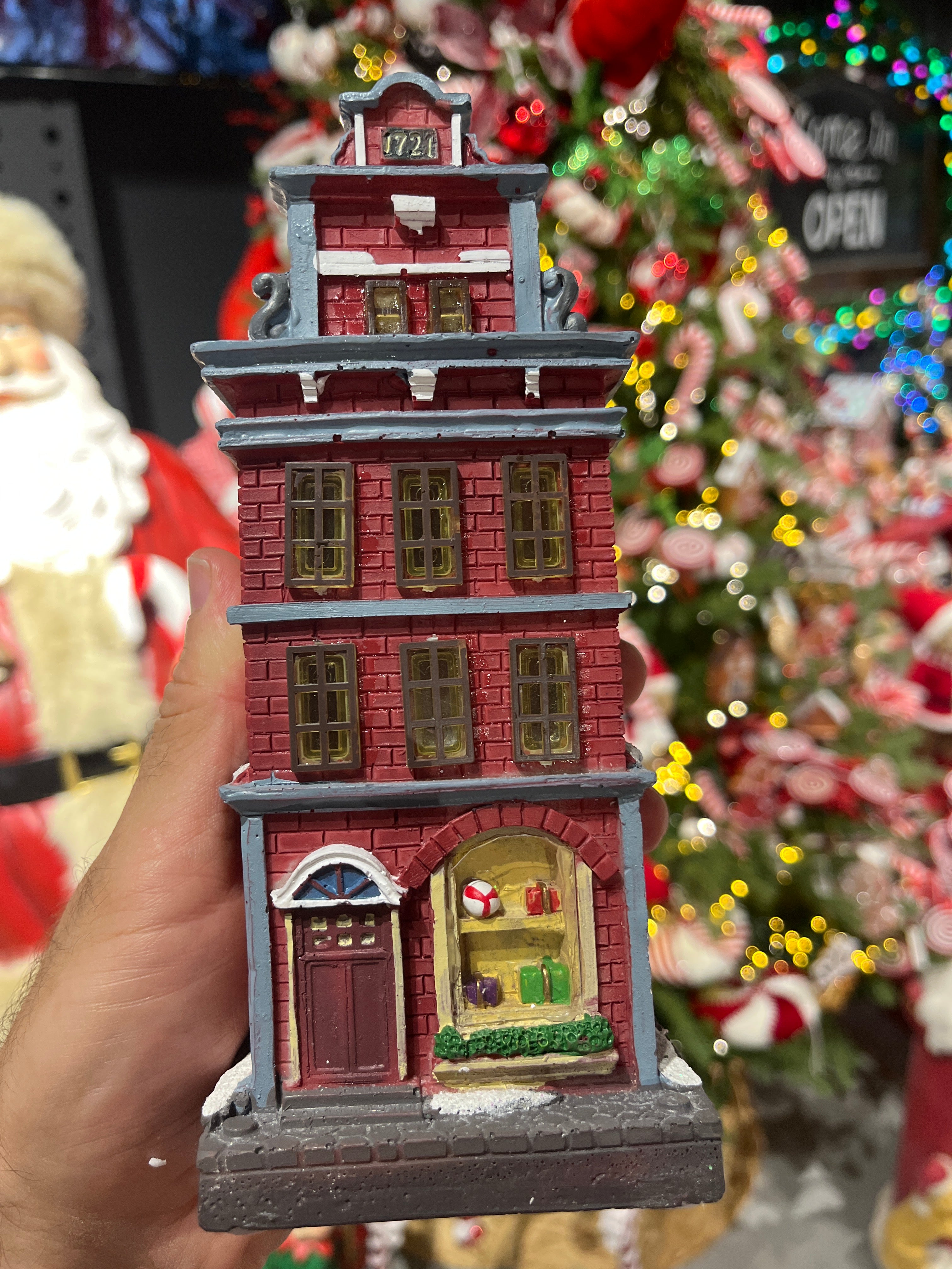 Casas de navidad holandesas iluminadas