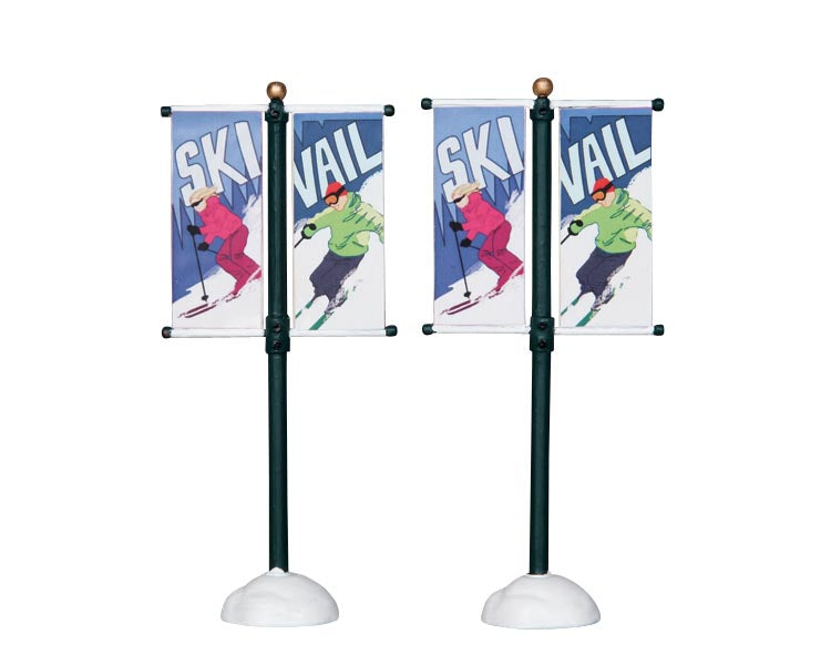 Poste De Calle Con Banner, Set De 2