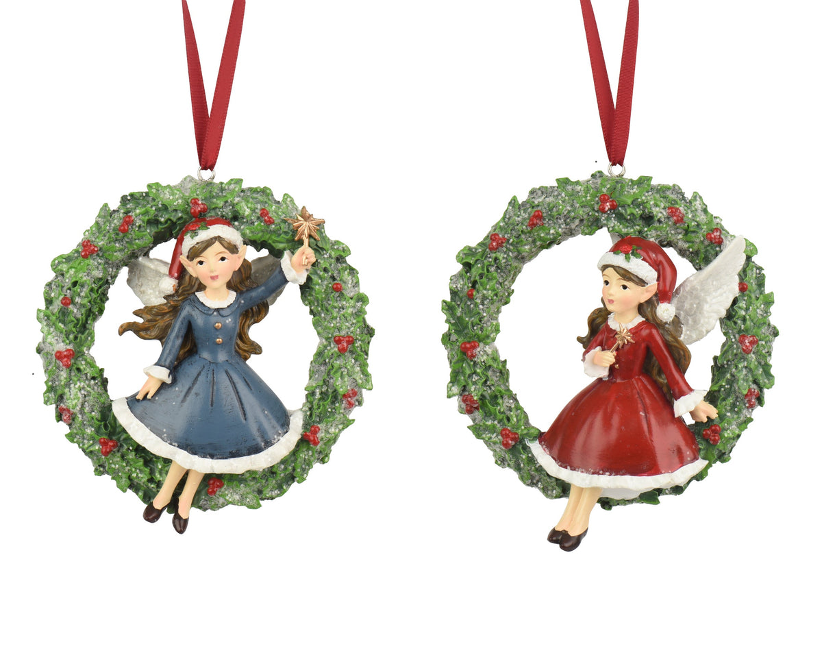 371843-Adorno de poliresina hada roja 10 cm-navidad-envio-canarias