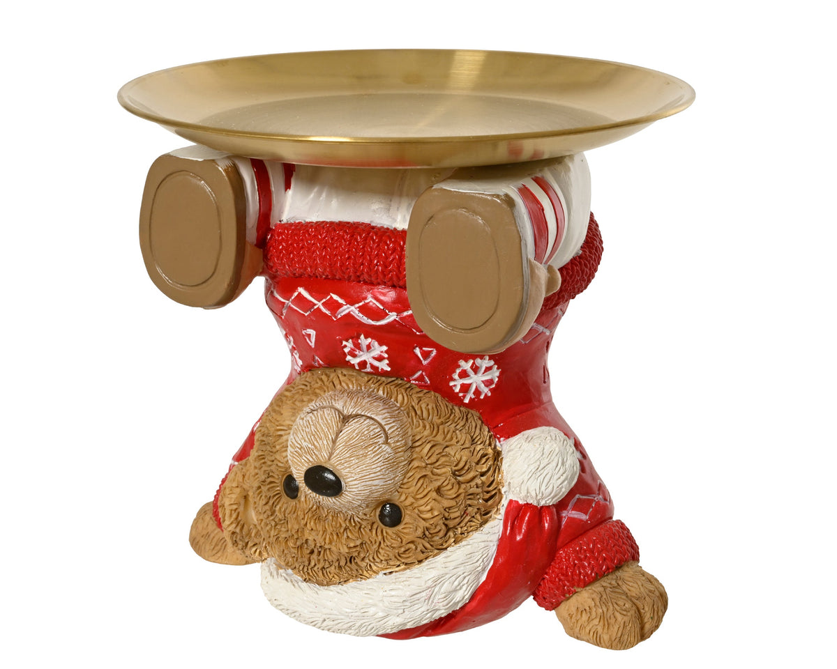 371895-Bandeja de servir con figura de oso tumbado-navidad-envio-canarias