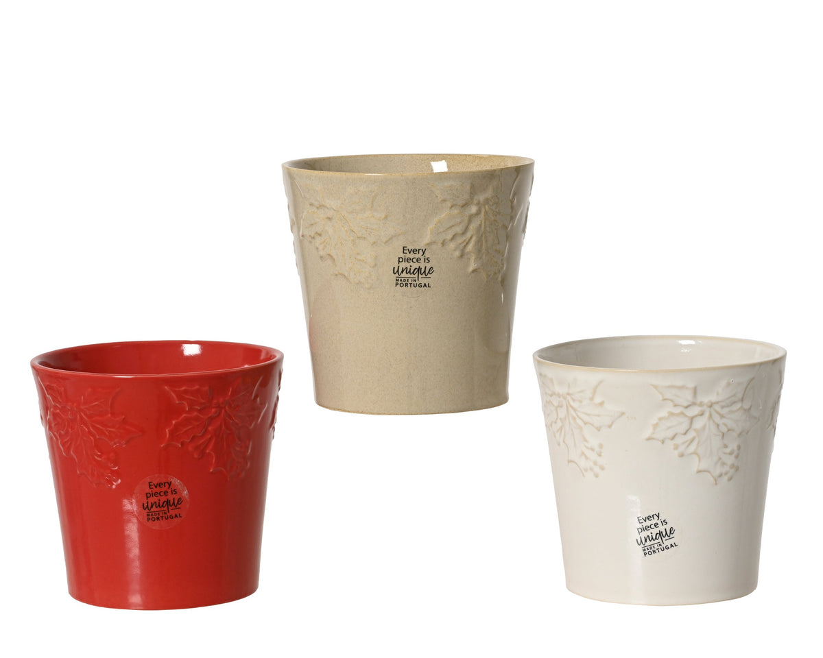 371925-Maceta de gres de 13 cm-navidad-envio-canarias