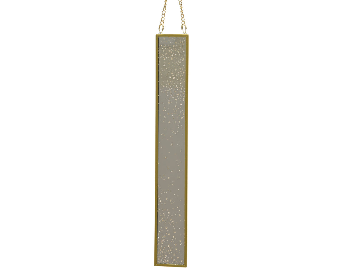 372741-Espejo de pared rectangular con purpurina dorada 28 cm-navidad-envio-canarias