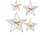 Set de 4 estrellas doradas de metal navideñas