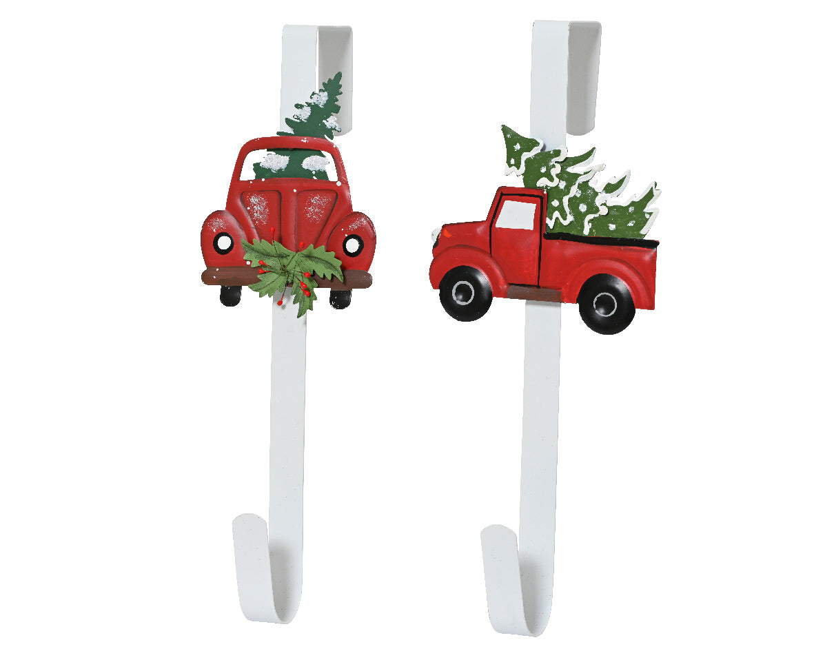 Perchero de ropa de navidad con coches rojos 38cm