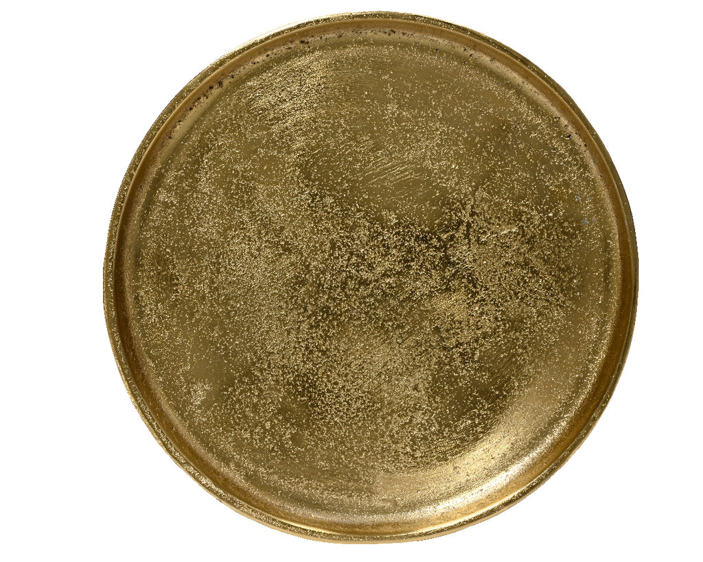 Plato dorado decorativo navidad de aluminio de 30cm