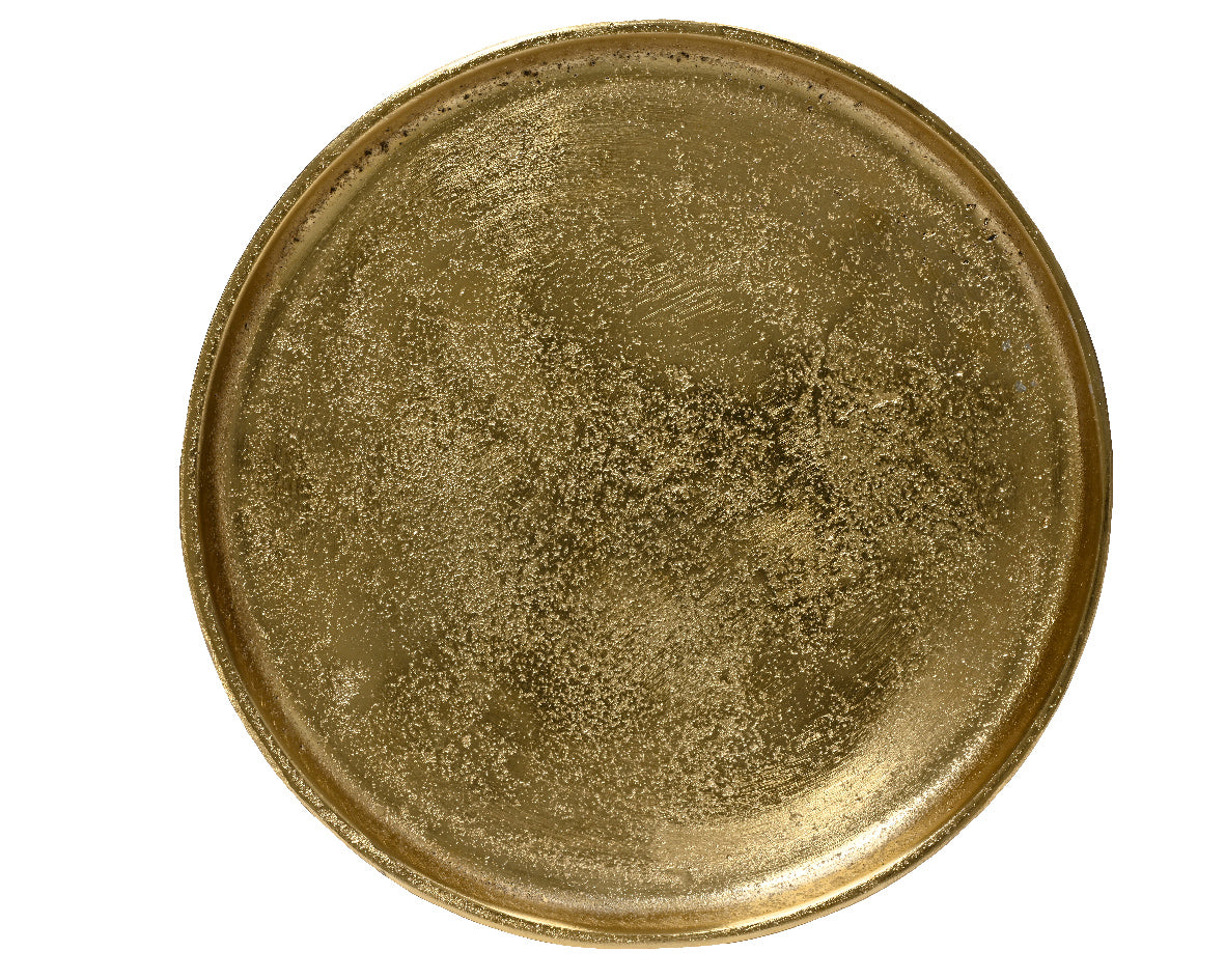 Plato dorado decorativo navidad de aluminio de 30cm