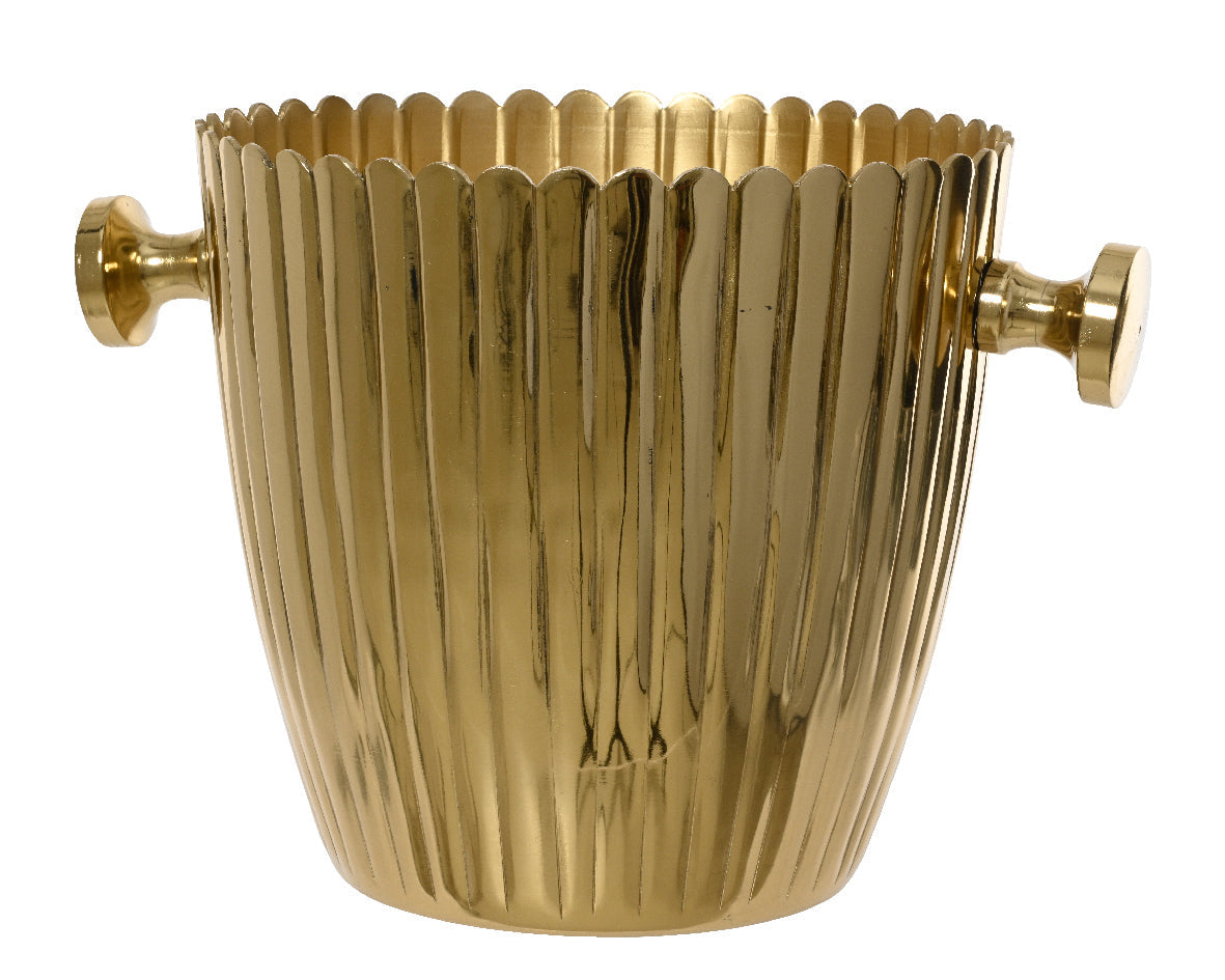 Cubitera de vinos dorado navidad de aluminio 23cm