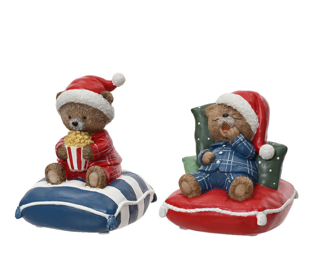 Figura de osos de navidad en pijama de 15cm