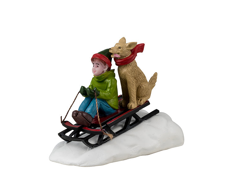 Figura decorativa Nuevo Descenso En Trineo Con Perro