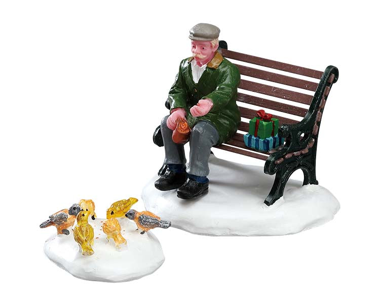 Figura decorativa alimentando a las Palomas, Set De 2