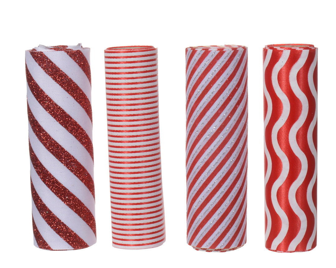 Cintas de navidad color rojo-blanco