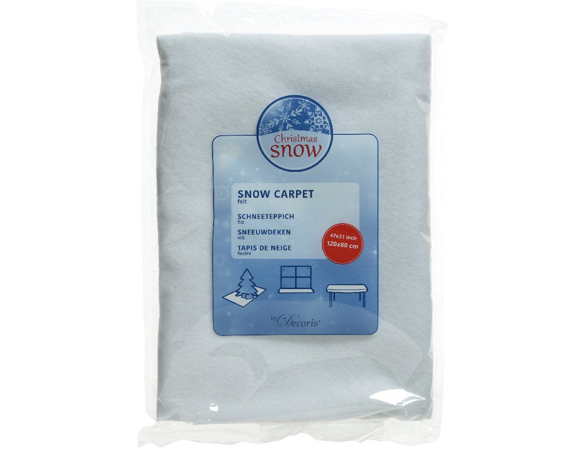 Nieve artificial reciclada Mantel de guata para villa navideñas L120.00-W80.00-A0.20cm