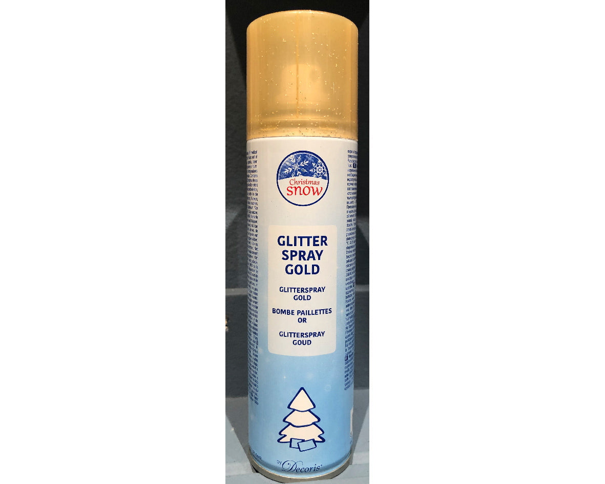 Spray de purpurina dorada