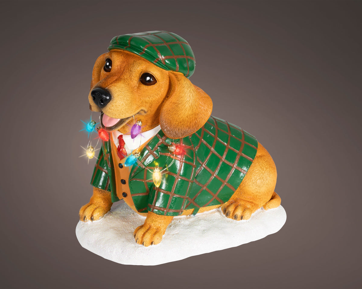 480885-Figura luminosa Lumineo Perro Blanco Cálido 24 cm-navidad-envio-canarias