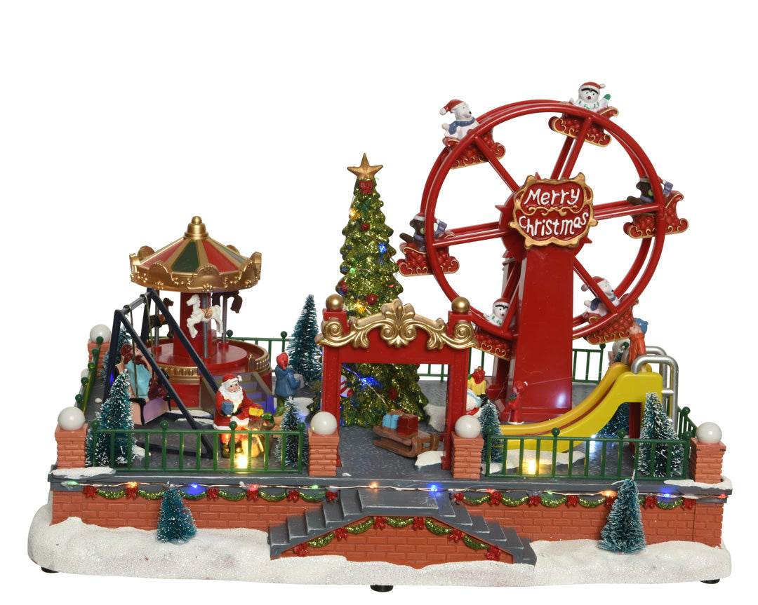 Noria con decoración de Navidad de luces multicolor