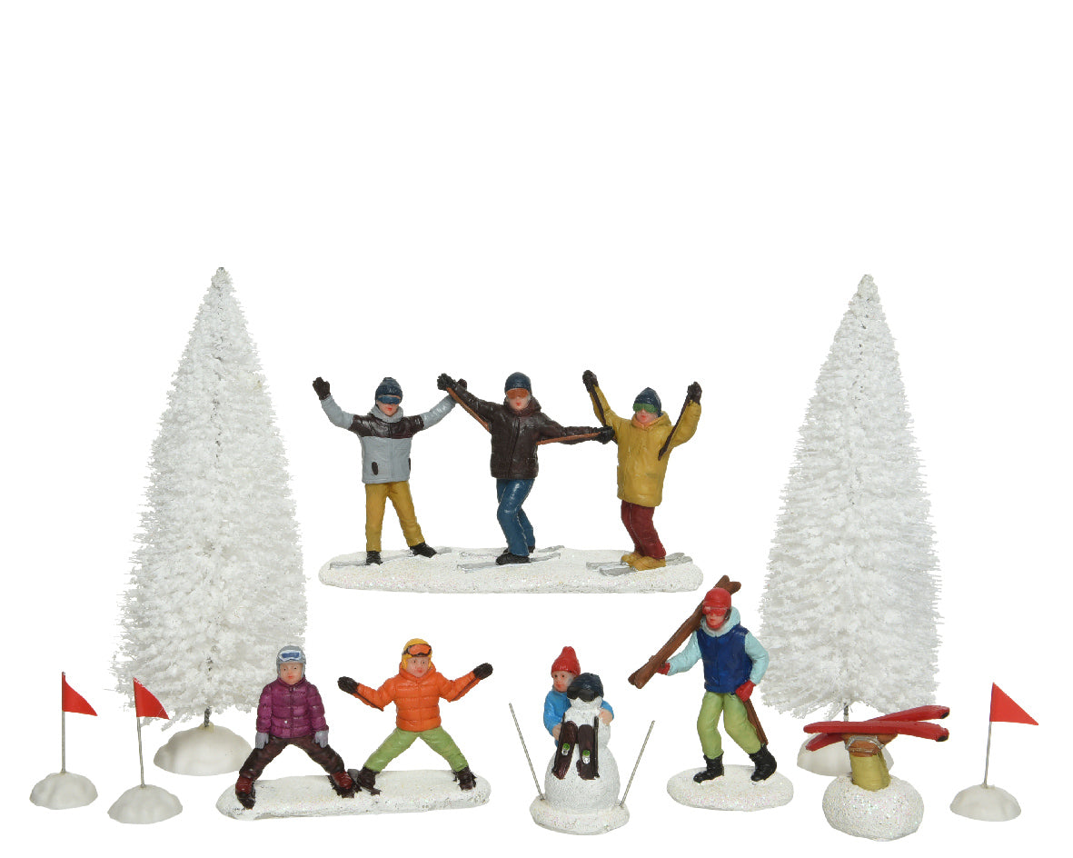 Set de skiadores color varios