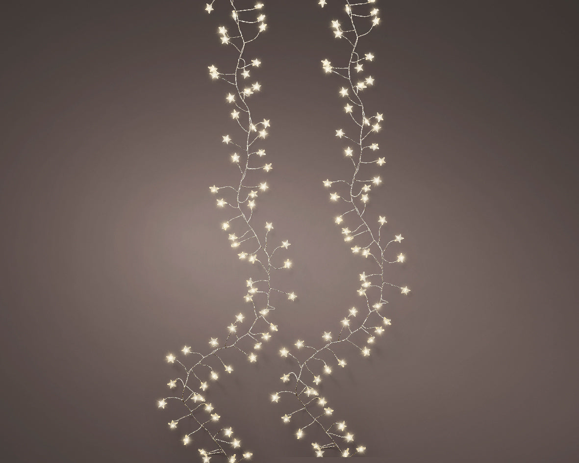 Luces microled decorativas de estrellas 120cm Blanco Cálido