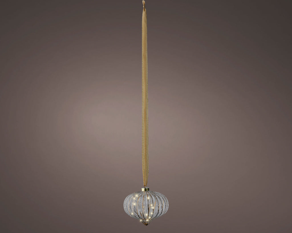 Colgante de cristal para interior con luces LED en blanco cálido de 21cm