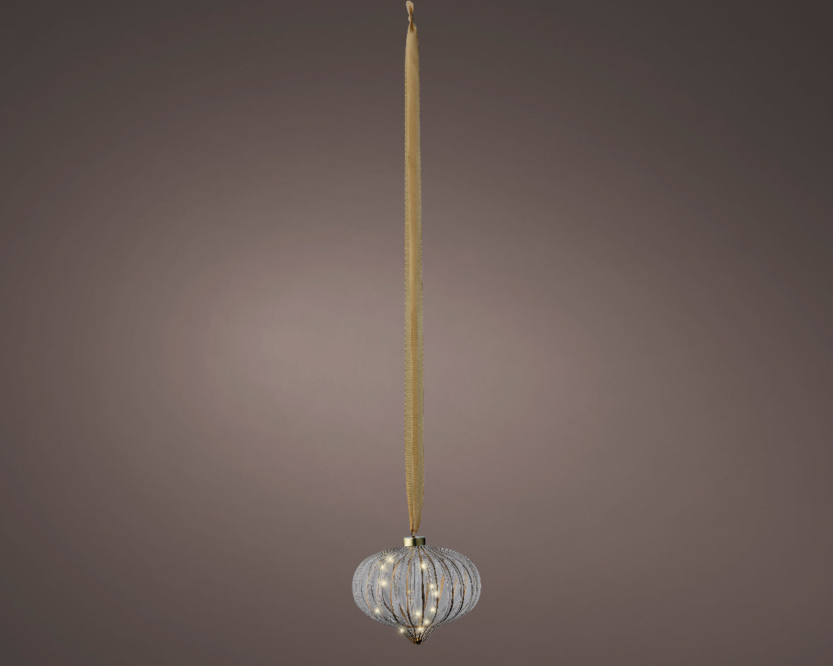 Colgante de cristal para interior con luces LED en blanco cálido de 21cm