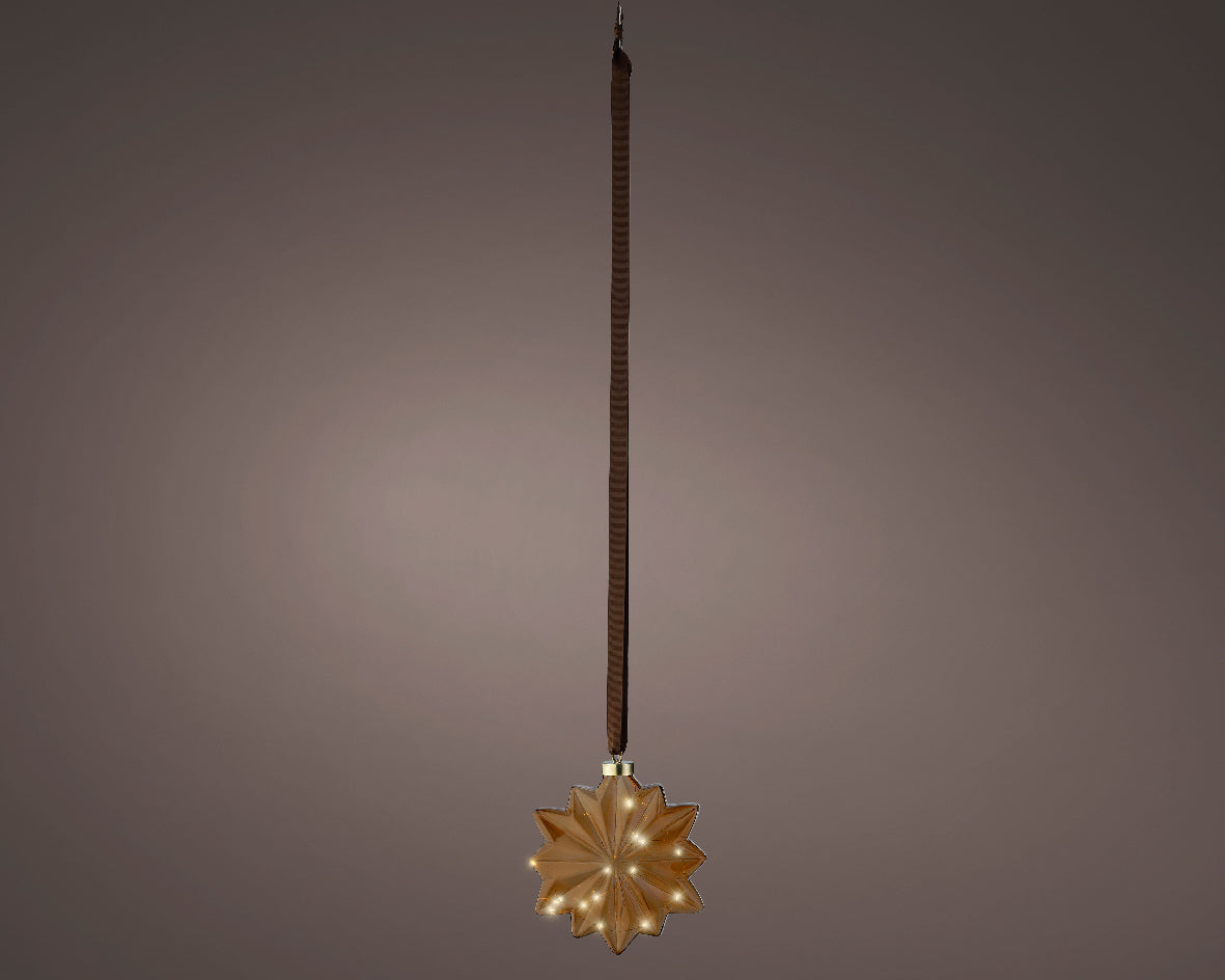 Colgante de cristal marrón para interiores de 19cm
