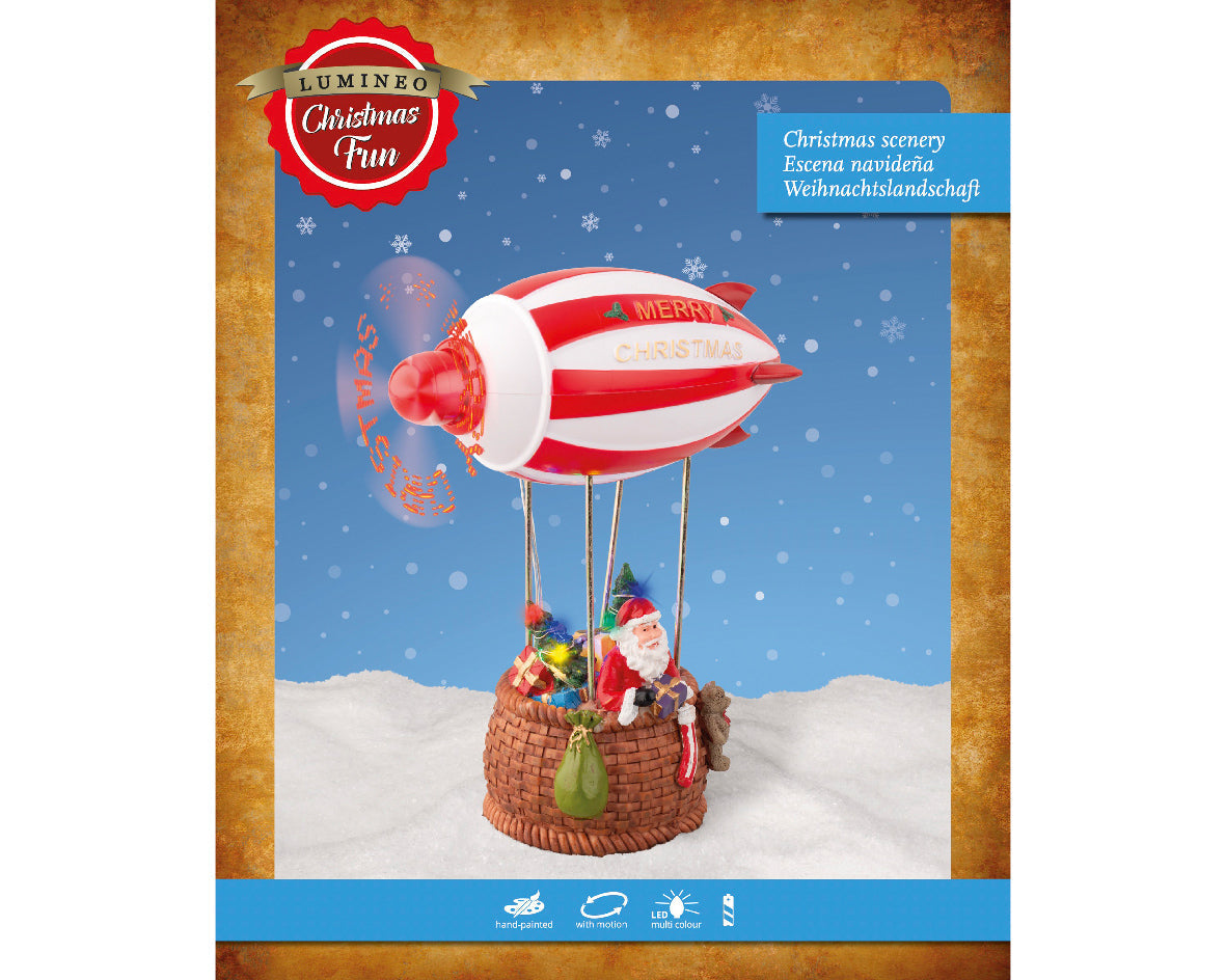 Globo cohete de papá Noel 20.5cm Led