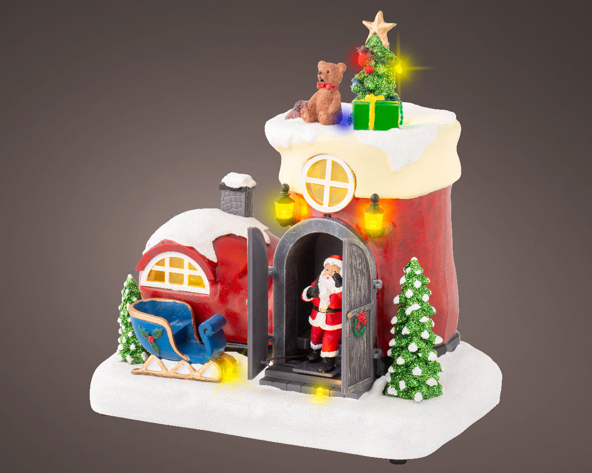 Casita de bota de navidad con movimiento