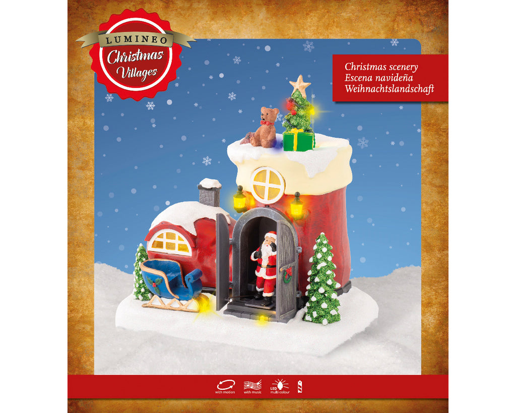 Casita de bota de navidad con movimiento